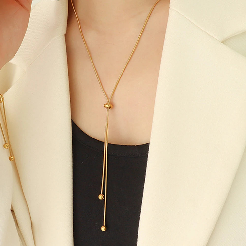 Collar Lariat con Esferas